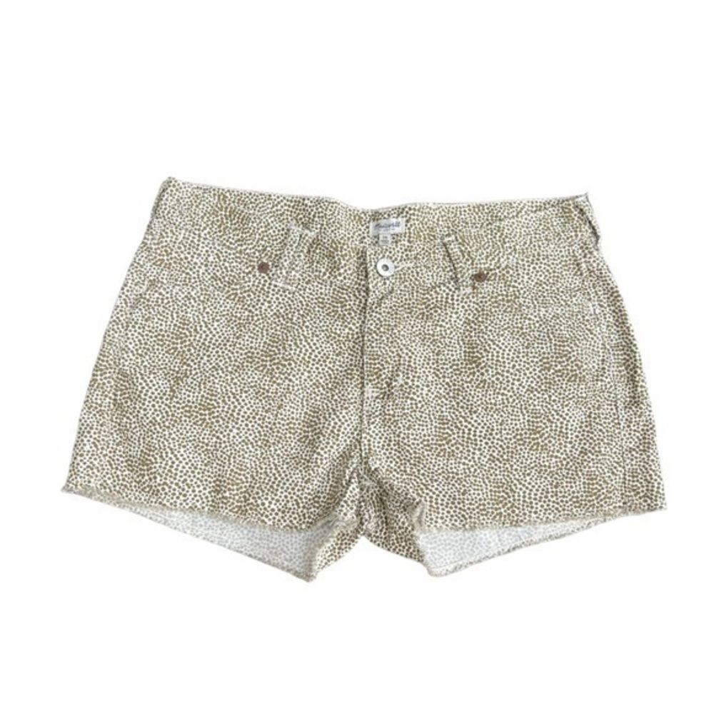 Madewell Safari Brown & Cream Dot Cut Off Shorts Size 26